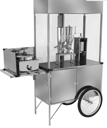 Carrinho de Churros Cefaz Inox 2 Doceiras e Rodas de Bicicleta L23P