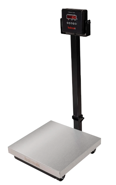 Balança Digital de Plataforma Balmak Serie Plus Inox 300kg Coluna com Bateria K-300ICB-3/P