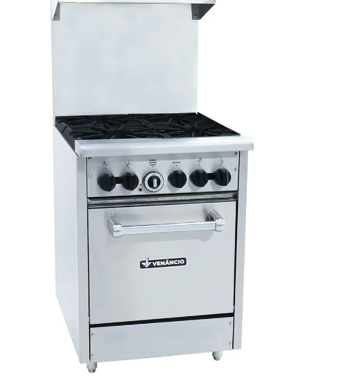 Fogão Industrial Venâncio Americano Inox 4 Bocas com Forno Fa4f