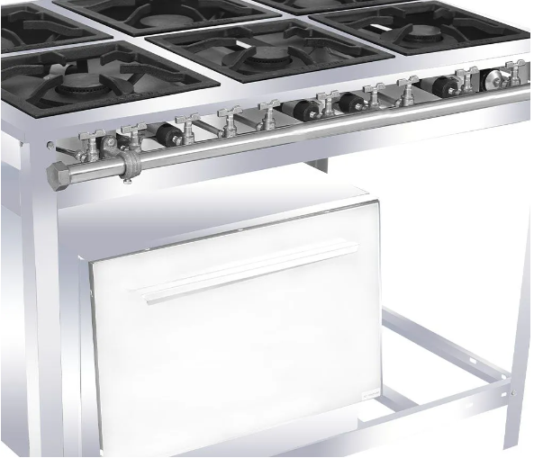 Fogão Industrial Venâncio 6 Bocas 3 Duplas a Gás Baixa Pressão Inox com Forno EI6D3F